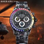 ROLEX Swiss Replica Daytona 40*12.3MM 904L Steel 7750 Movement Black Watch with Complications